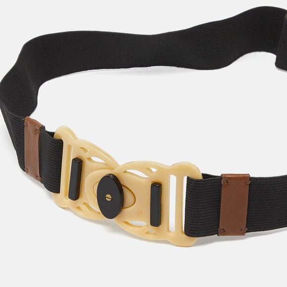 Marni Black Elastic Bank Waist Belt 70Cm